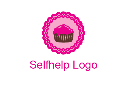 cupcake logo in circle