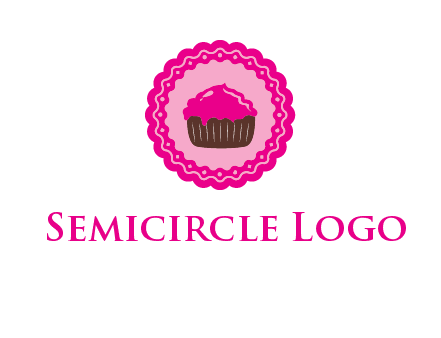cupcake logo in circle