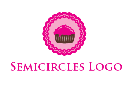 cupcake logo in circle