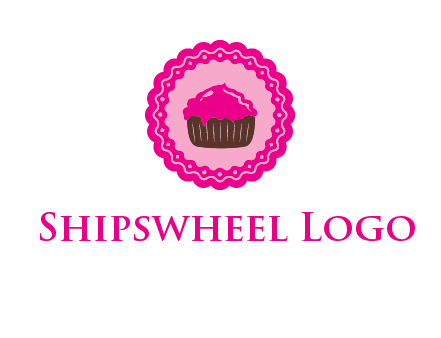 cupcake logo in circle
