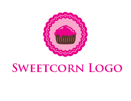 cupcake logo in circle