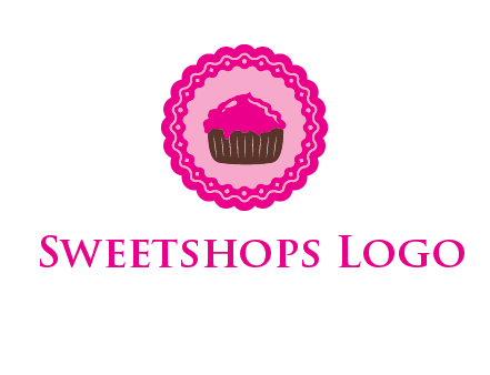 cupcake logo in circle