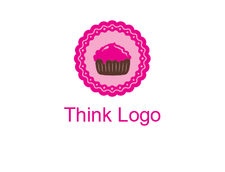 cupcake logo in circle