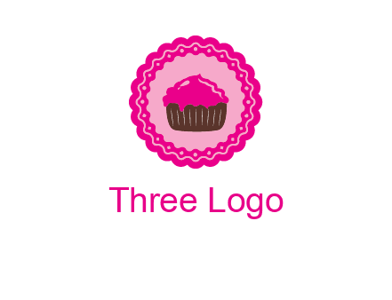 cupcake logo in circle