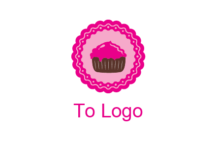cupcake logo in circle