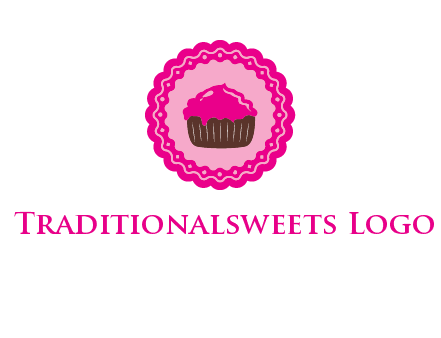 cupcake logo in circle