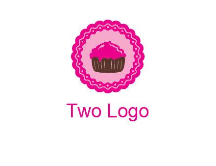 cupcake logo in circle