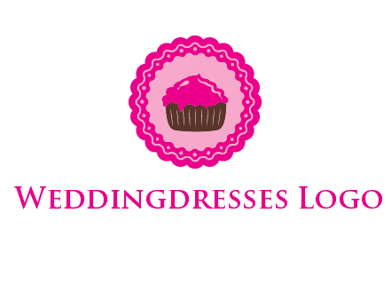 cupcake logo in circle