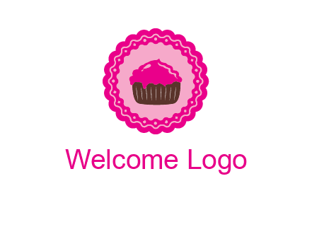 cupcake logo in circle