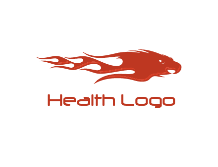Flame in eagle head logo