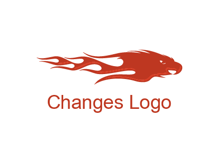 Flame in eagle head logo