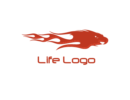 Flame in eagle head logo