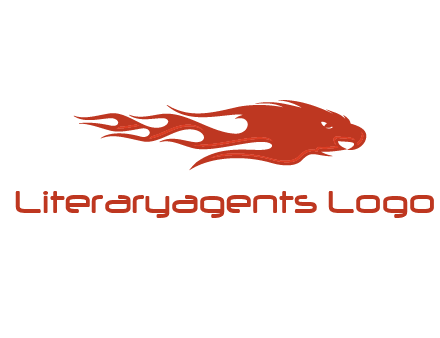 Flame in eagle head logo