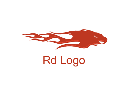 Flame in eagle head logo