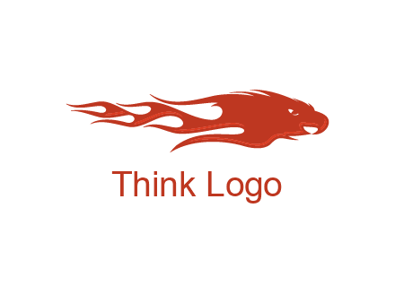 Flame in eagle head logo