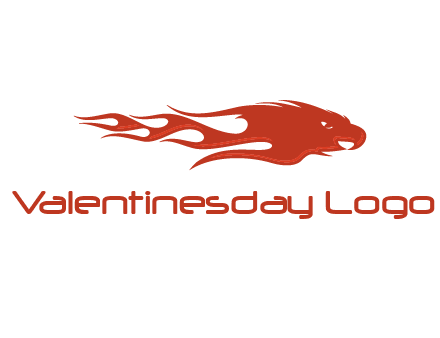 Flame in eagle head logo