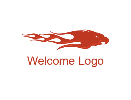Flame in eagle head logo