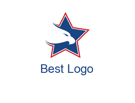 eagle head in star logo