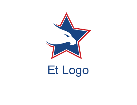 eagle head in star logo