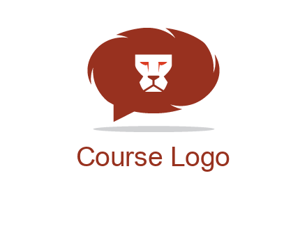 chat icon with lions logo