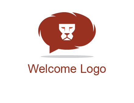 chat icon with lions logo