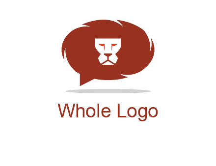 chat icon with lions logo