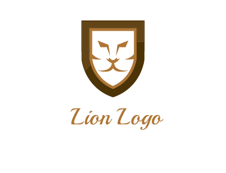 lion face in shield logo