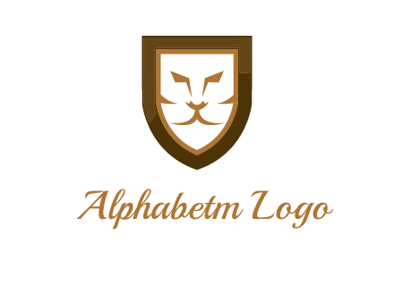 lion face in shield logo