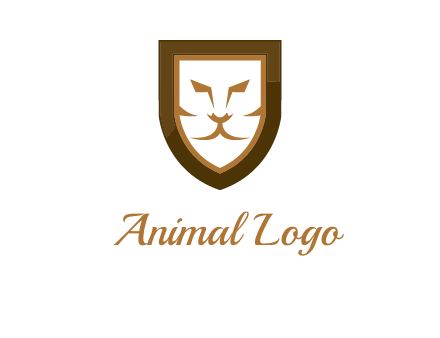 lion face in shield logo