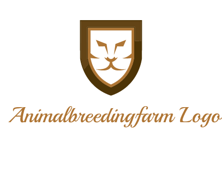 lion face in shield logo