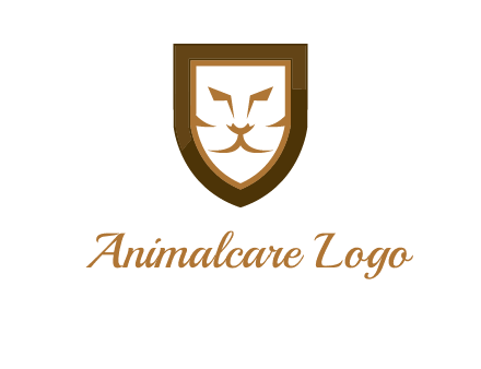 lion face in shield logo