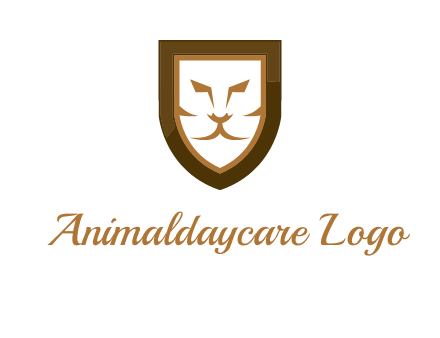 lion face in shield logo