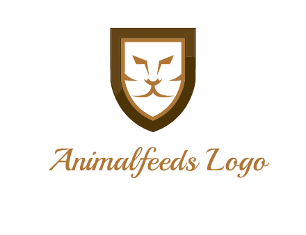 lion face in shield logo