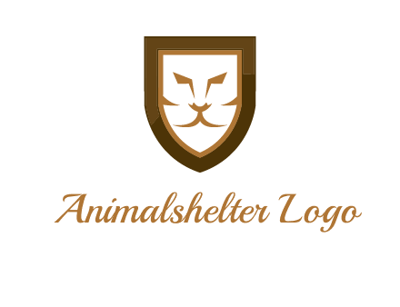 lion face in shield logo