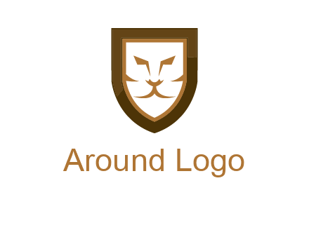 lion face in shield logo