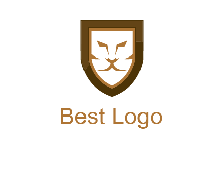 lion face in shield logo