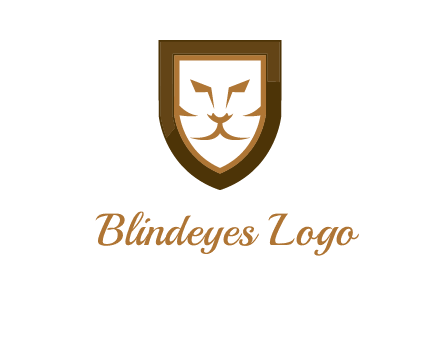 lion face in shield logo