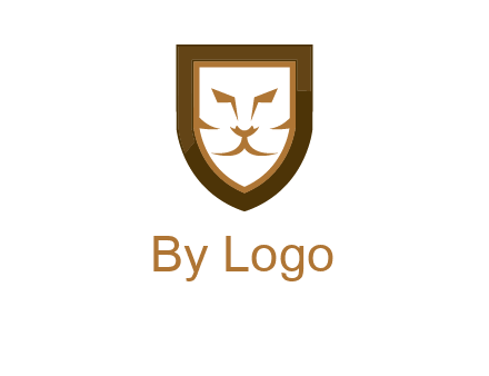 lion face in shield logo