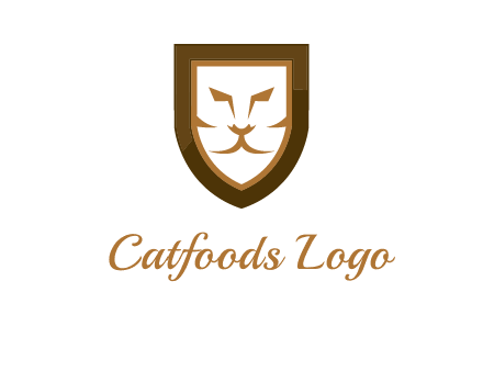 lion face in shield logo