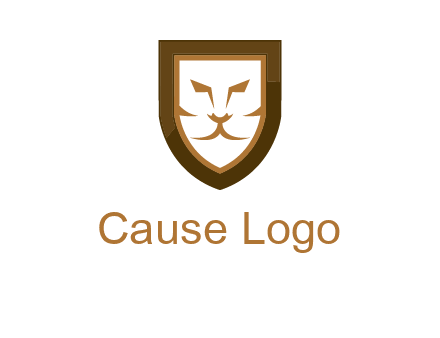 lion face in shield logo