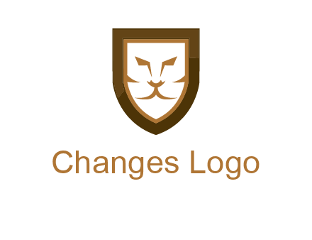 lion face in shield logo