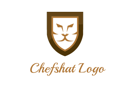 lion face in shield logo