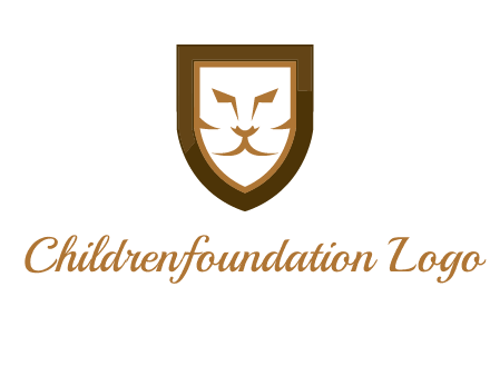 lion face in shield logo