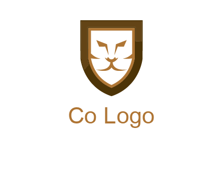 lion face in shield logo