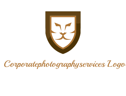 lion face in shield logo