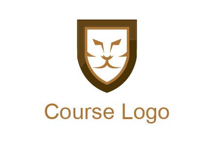 lion face in shield logo
