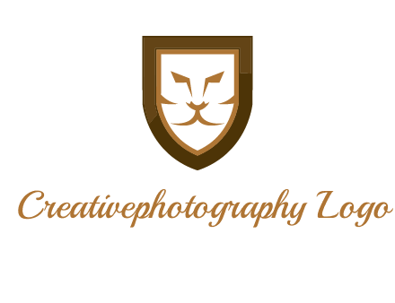 lion face in shield logo
