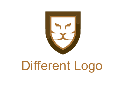 lion face in shield logo