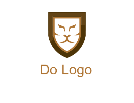 lion face in shield logo