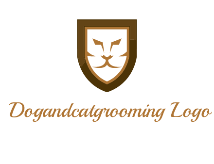 lion face in shield logo
